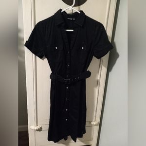 Women's black belted dress